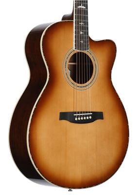 PRS SE Angeles A40 Acoustic Electric Guitar Tobacco Sunburst with Case Body Angled View